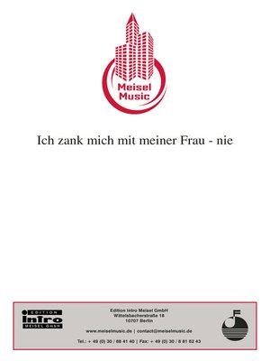 cover image of Ich zank mich mit meiner Frau--nie